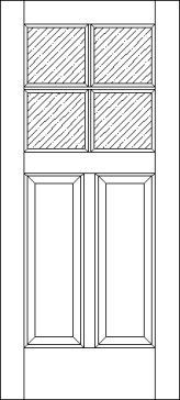 2 Raised Panel 4 Lite 375 Exterior Door
