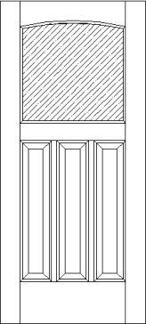 2 Raised Panel 1 Arch Top Lite 375 Exterior Door