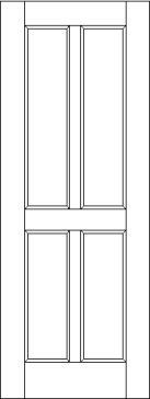 Traditional 4 Flat Panel Interior Door