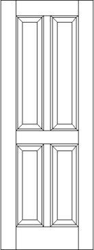 Traditional 4 Raised Panel Solid Wood Interior Door